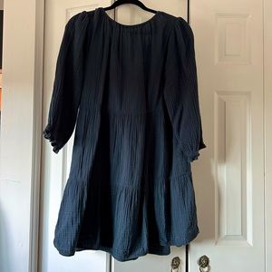 Velvet by graham and spencer navy Cotten gauze dress